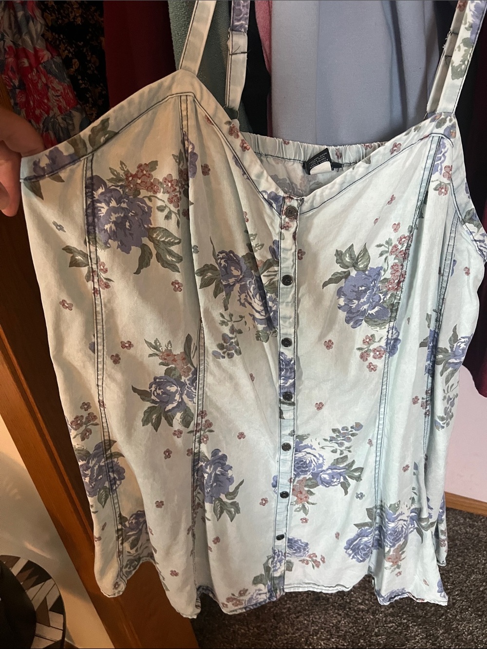 torrid Pale Blue Floral Button-Front Camisole